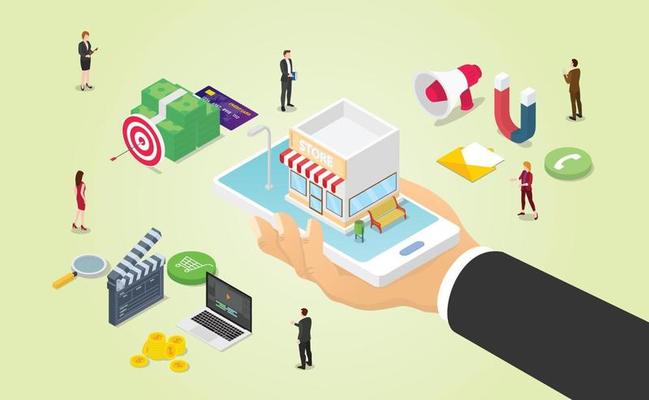 Artificial Intelligence 10 omnichannel business marketing with various media free vector